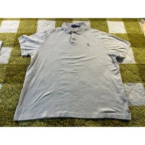 Polo Ralph‎ Lauren Mens XL Classic Fit Gray Short Sleeve Pony Logo Polo Shirt